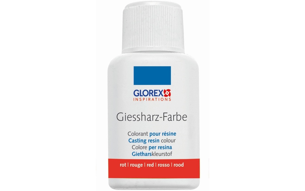 Glorex Pigments Résine de coulée Couleur 20 ml, Rouge
