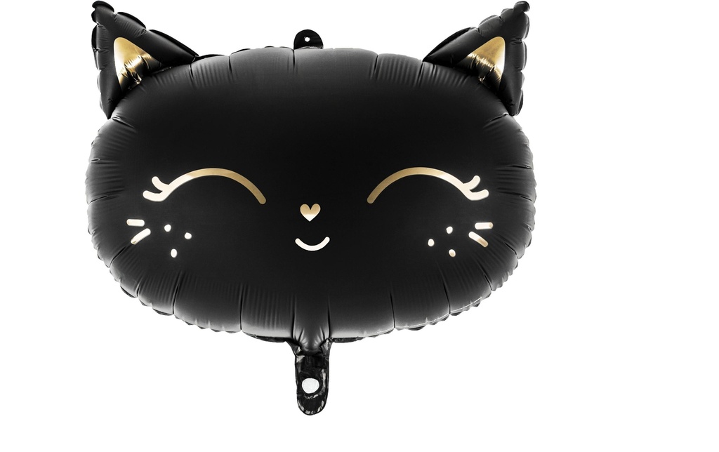 Partydeco Ballon en aluminium Cat Doré/Noir