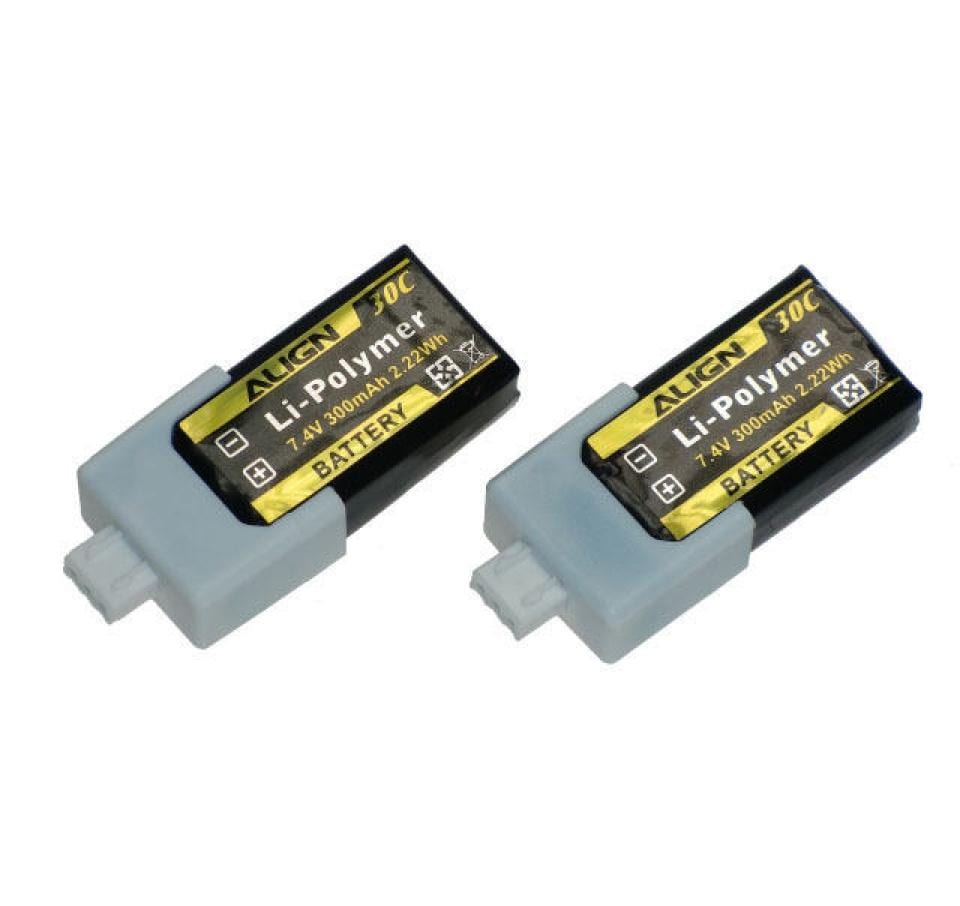 ALIGN Batterie RC LiPo 300 mAh 7.4 V 30C 2 pièces