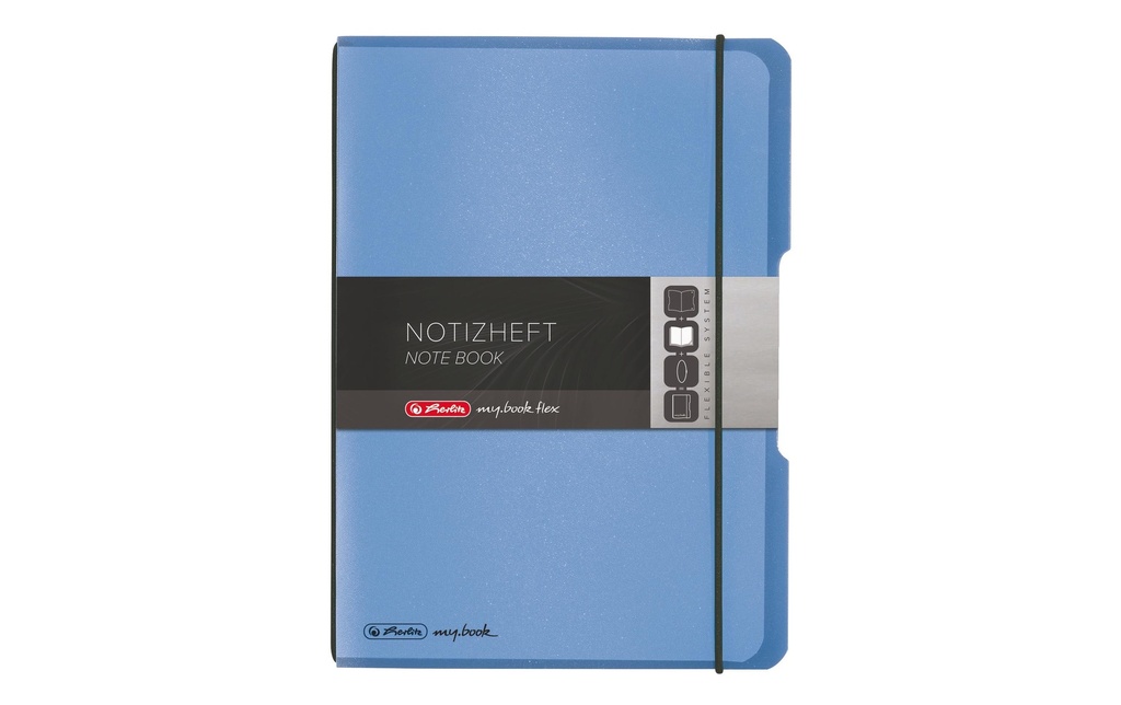 Herlitz Carnet de notes my.book flex A5, À carreaux, Bleu