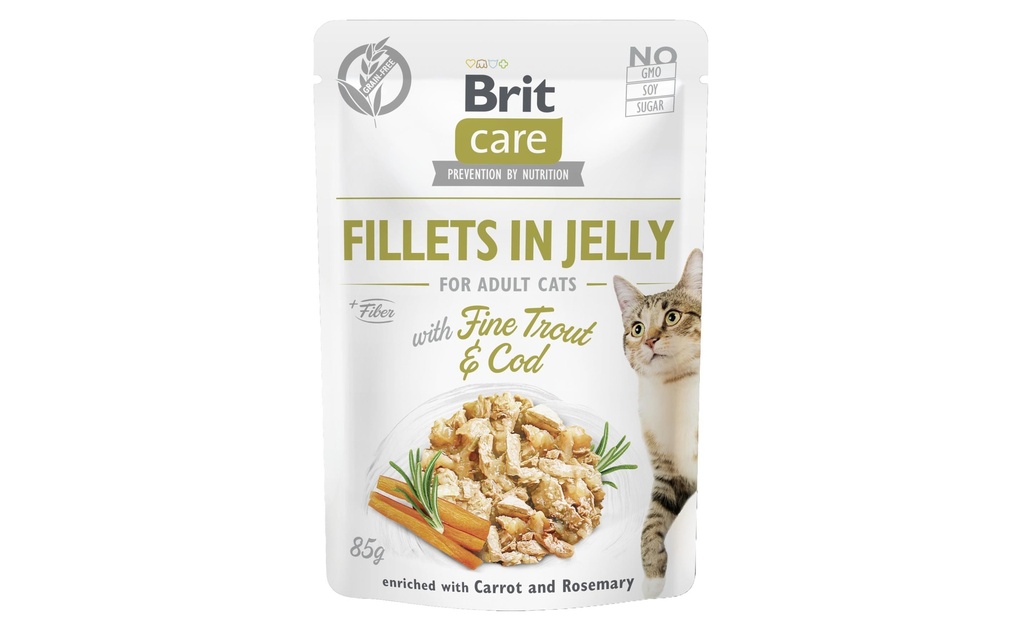 Brit Alimentation humide Care Fillets Gelée Forrelle & Cabillaud, 85 g