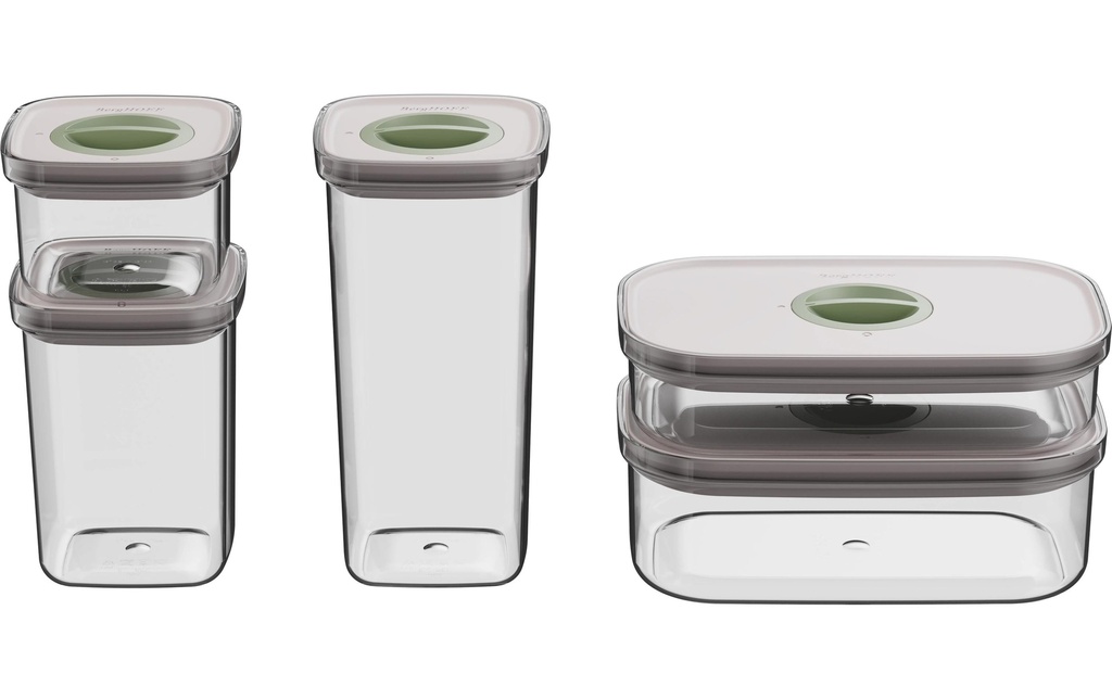BergHOFF Récipients à provisions Set Leo Smart Seal 5 pièces, Transparent
