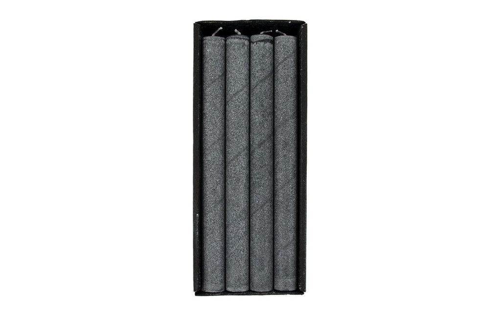 Schulthess Kerzen Bougie droite Noir en cire d'olive, 4 pièces