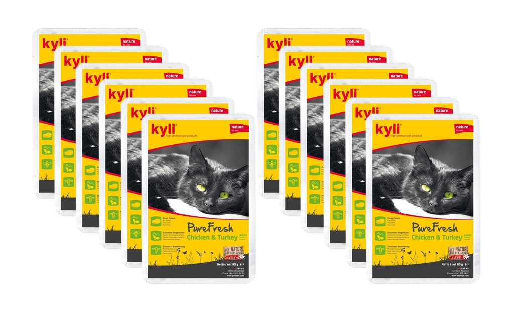 kyli Alimentation humide PureFresh Poulet & Dinde, 12 x 85 g