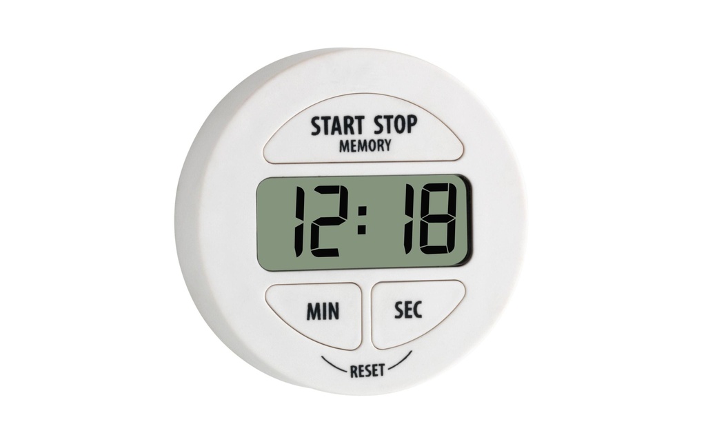 TFA Dostmann Minuterie Digital avec chronomètre, blanc