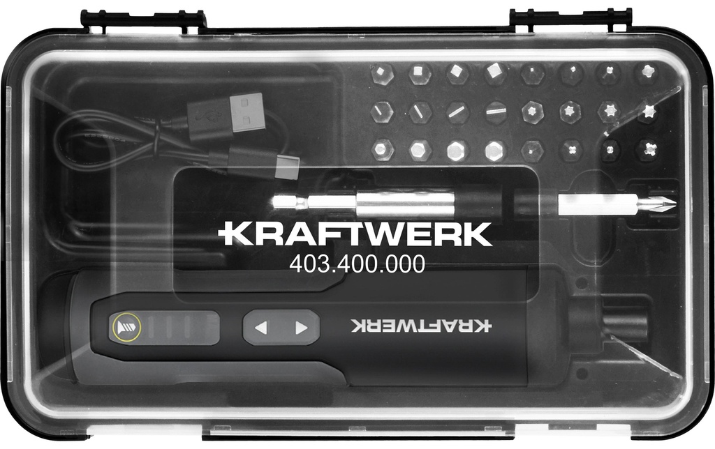 Kraftwerk Tournevis sans fil 1/4, 28 pièces, USB-C, 3.6 V