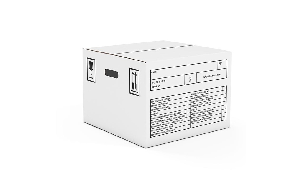 Antalis Carton de déménagement 50 x 50 x 36 cm 10 pièces Blanc