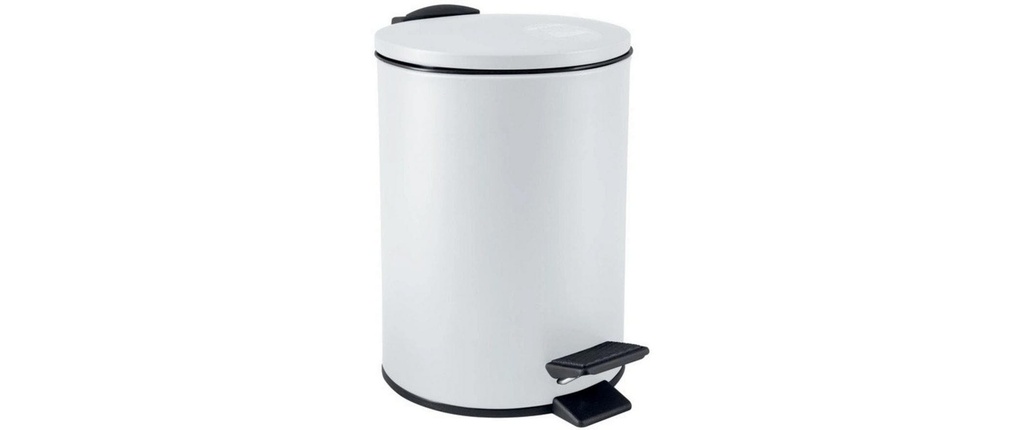 spirella Poubelle à pédale Adelar 3 litres, Blanc mat