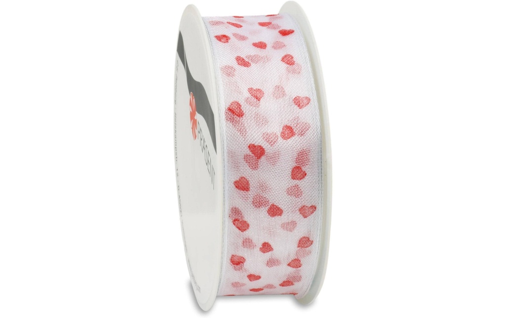Pattberg Ruban cadeau 25 mm x 3 m, coeurs