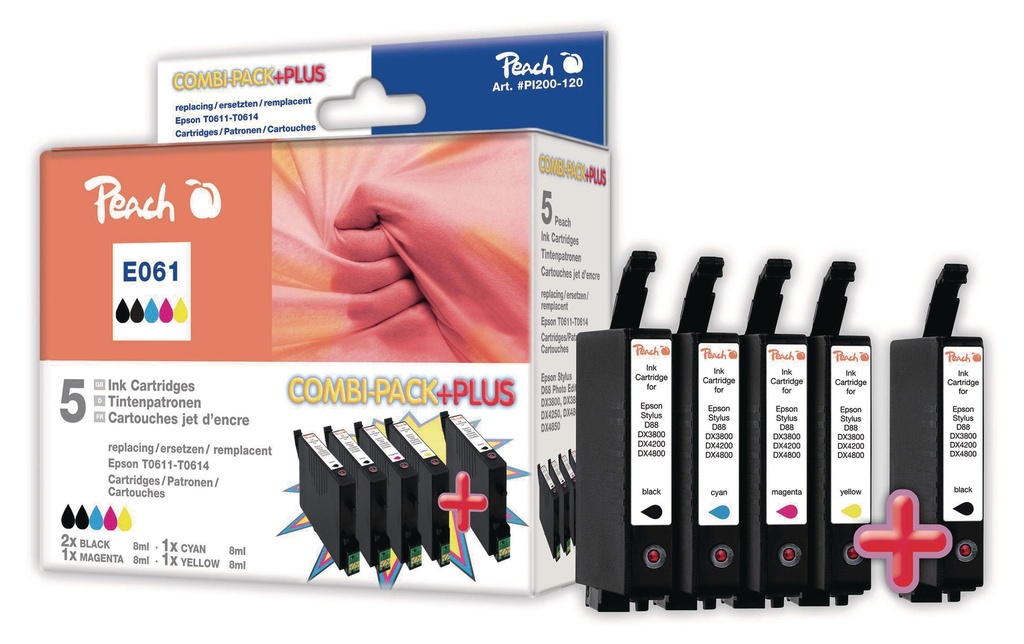 Peach Kits d’encre Epson T0611 C/M/Y/BK