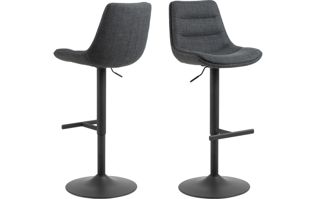 AC Design Tabouret de bar Adisa 2 pièces, 47 x 95 cm,  Gris foncé