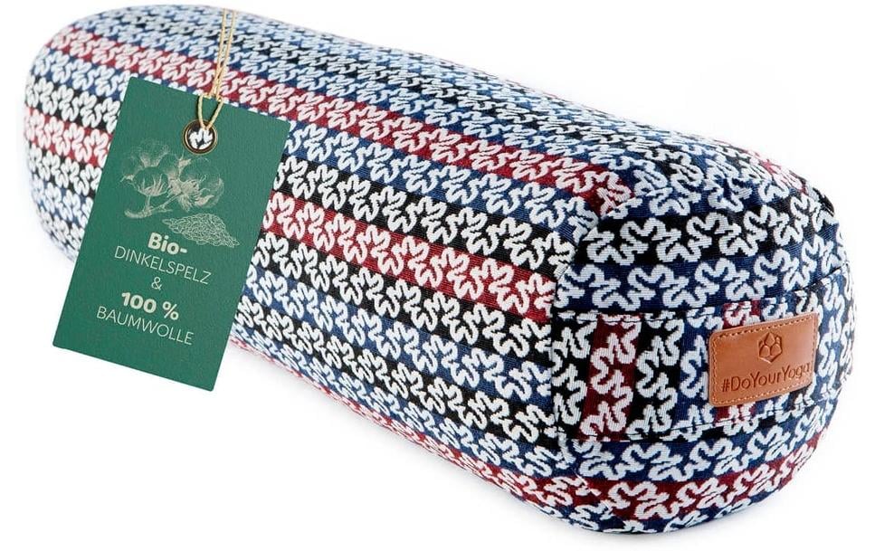 DoYourYoga Coussin de yoga Tarik, Peau d'épeautre, Multicolore/Bleu