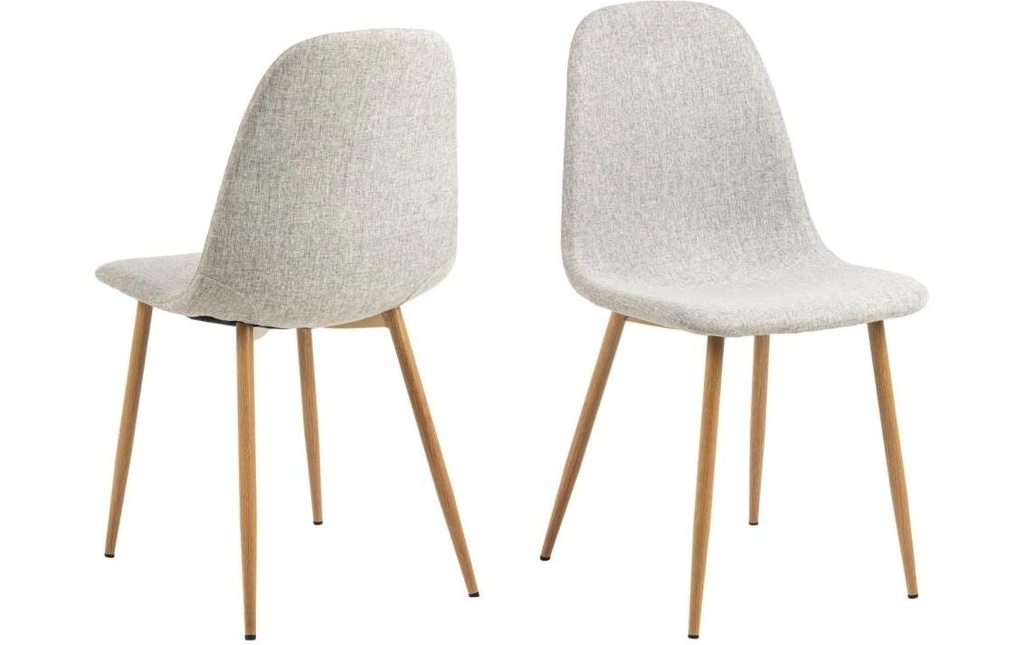 AC Design Chaise Celia 4 pièces, Gris clair/Nature