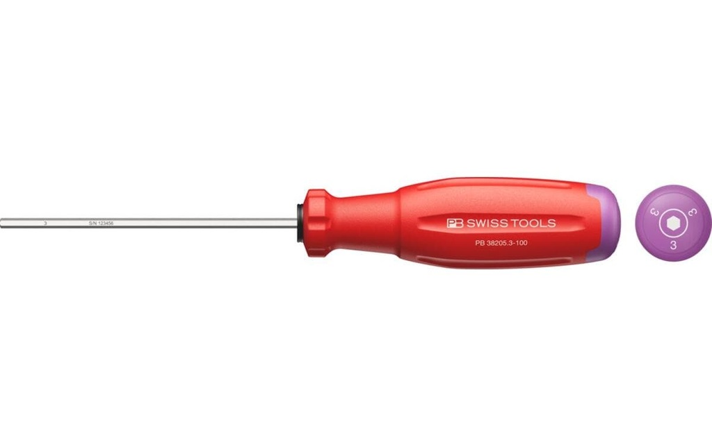 PB Swiss Tools Tournevis 38205 SwissGrip Evo à six pans creux HEX 3