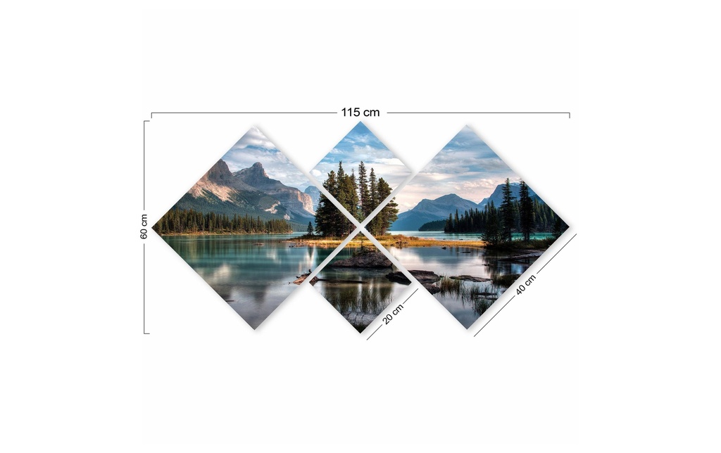Wallxpert Photo Lac 4 pièces, 2 pièces 40x40 cm, 2 pièces 20x20 cm