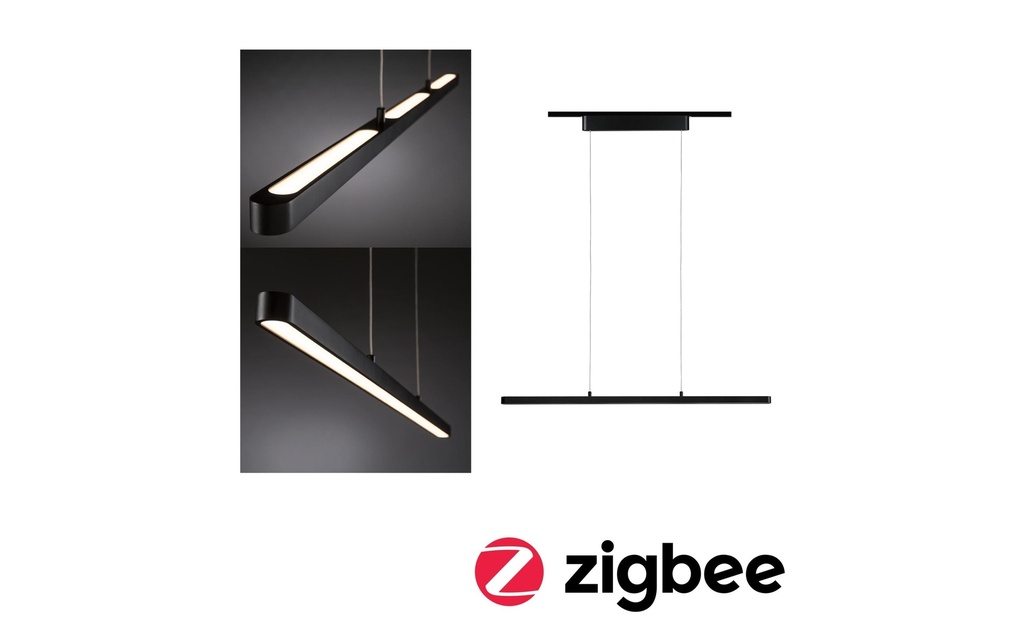 Paulmann Luminaire suspendu à LED URail Lento Zigbee, 42W,2700-6500K,Noir