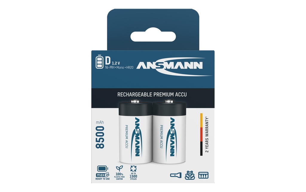 Ansmann Batterie Typ 8500 NiMH D 8500 mAh, 2 Pièce/s