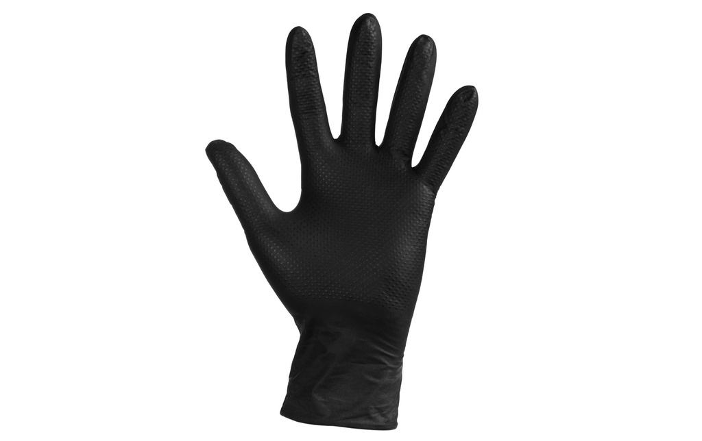 FTM Gant jetable Nitrile, S, Noir, 100 Pièce/s