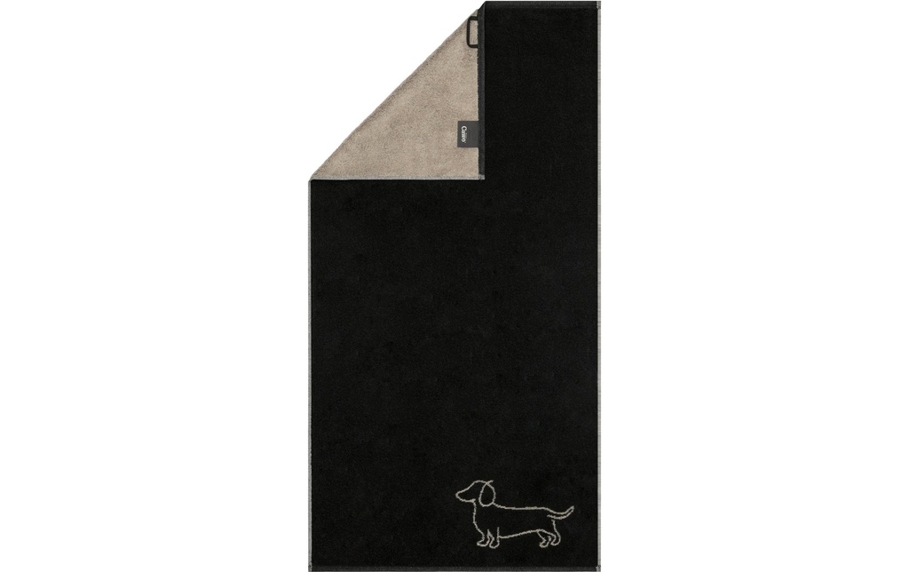 Cawö Serviette de douche We Love Dogs Companion, 80 x 150 cm, noir