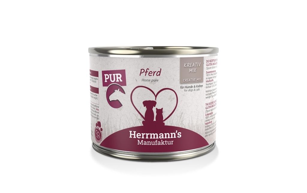 Herrmann's Alimentation humide Cheval viande pure 200 g
