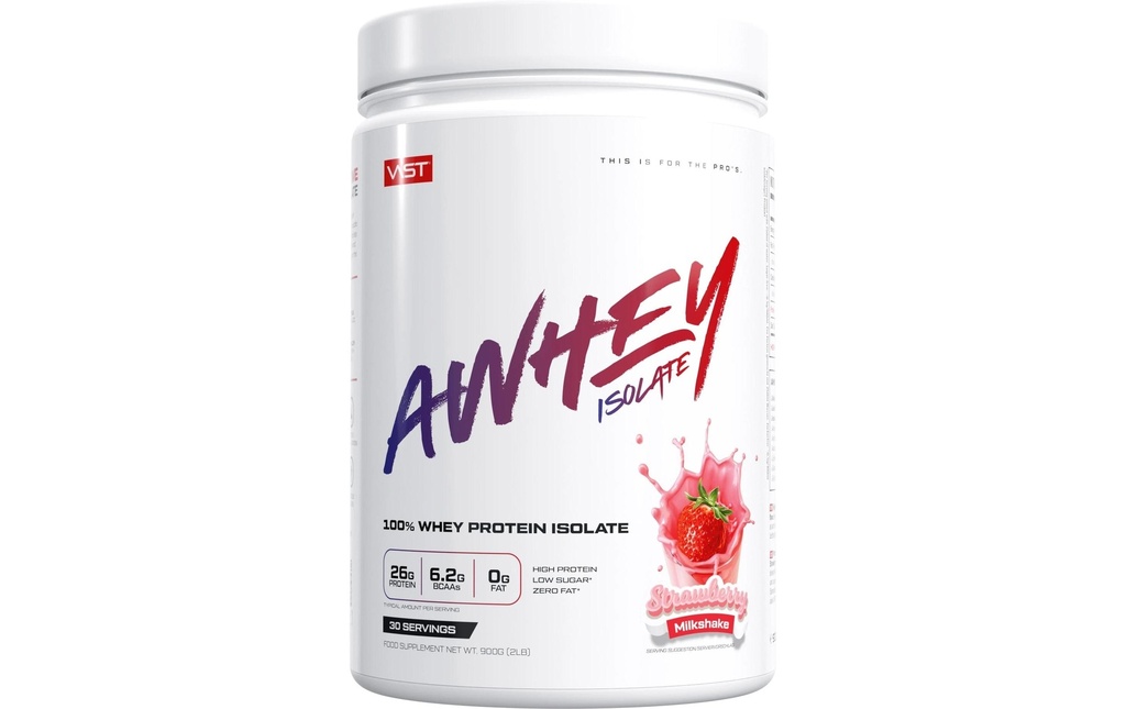 VAST Poudre Boîte d'AWhey Isolate: 900g, Milk-shake à la fraise