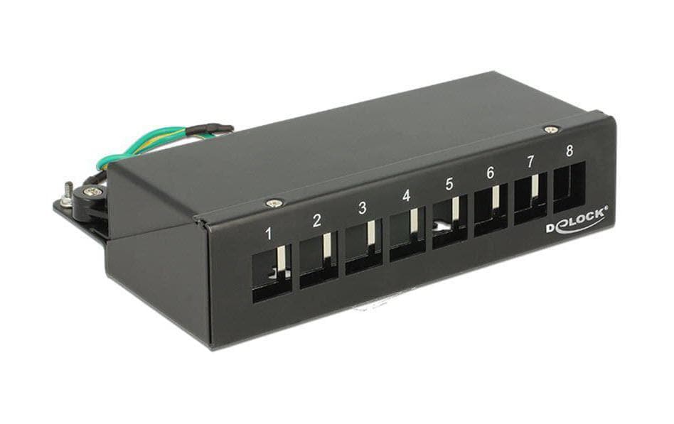 Delock Panneau de réseau 8 Port Keystone Desktop noires