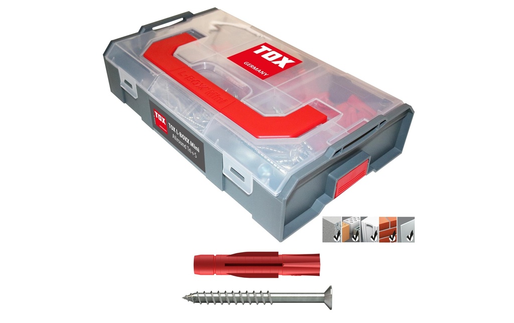 Tox-Dübel Chevilles Assortiment L-Boxx Mini Allround Tri+S, 280 Pièce/s