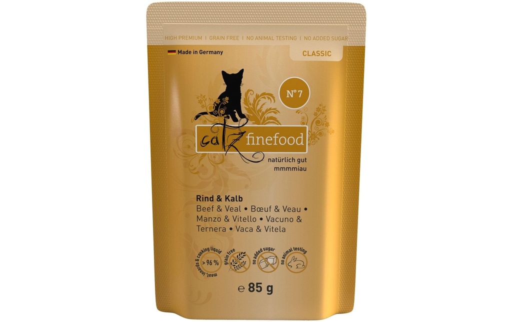 catz finefood Alimentation humide No.07 Bœuf & veau, 85 g