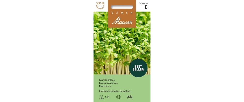 Samen Mauser Semence Cresson de jardin, simple