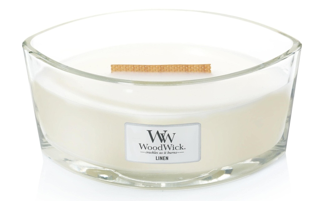 Woodwick Bougie parfumée Linen Ellipse