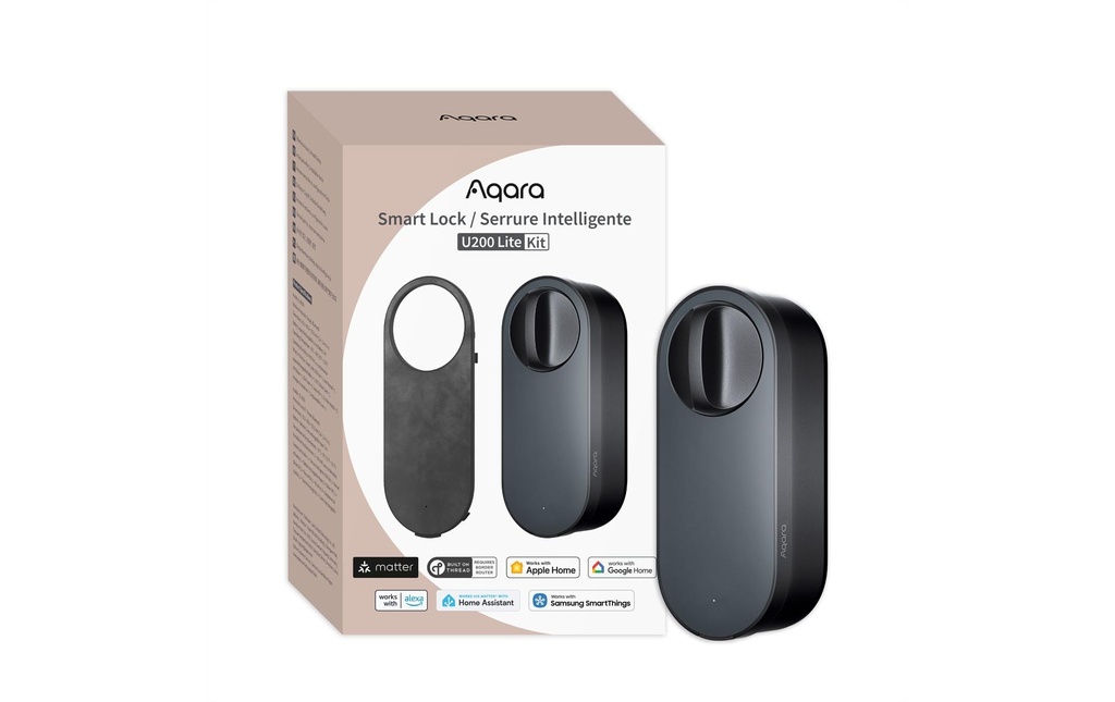 Aqara Serrure de porte intelligente U200 Lite Kit, Noir