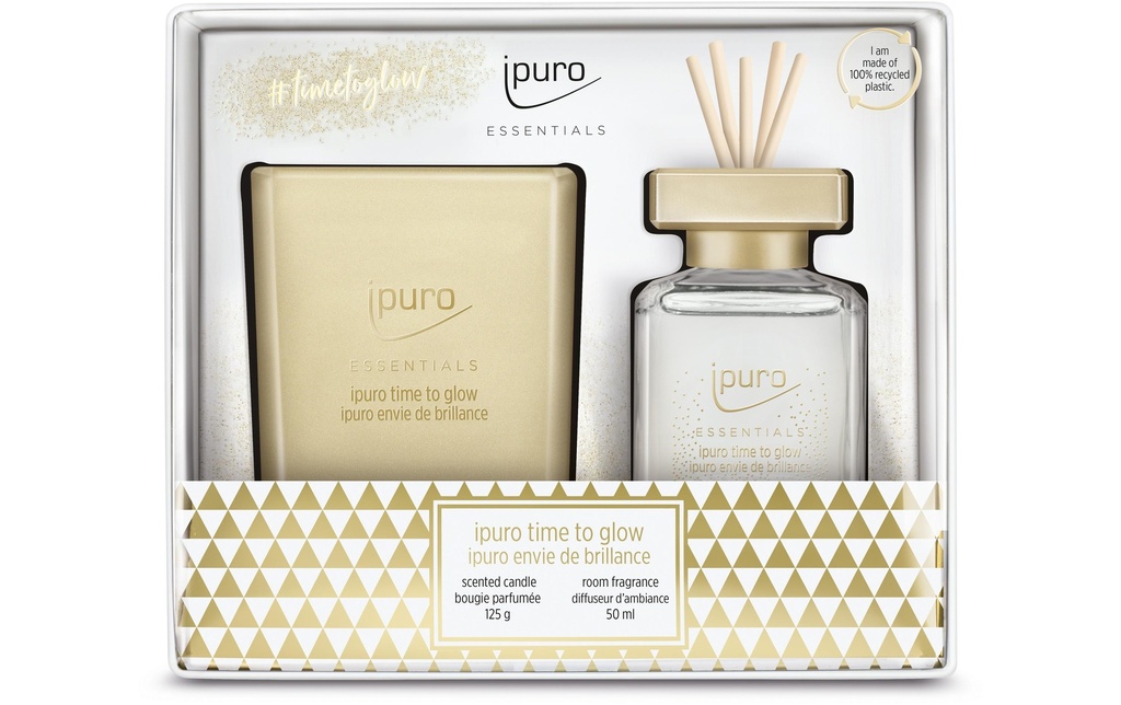 ipuro Bâtonnets parfumés et bougie parfumée Time to glow