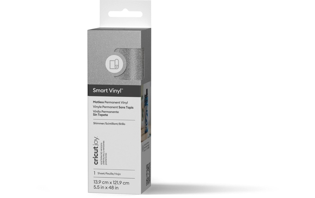 Cricut Film de vinyle Joy Permanent 13.9 x 121.9 cm, Argent mat