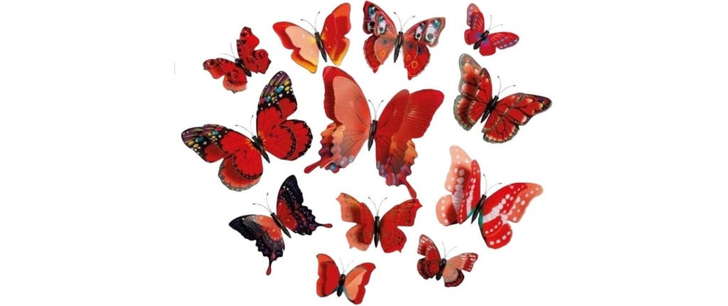 Dekomat AG Cintre Papillons 12 pièces, Rouge