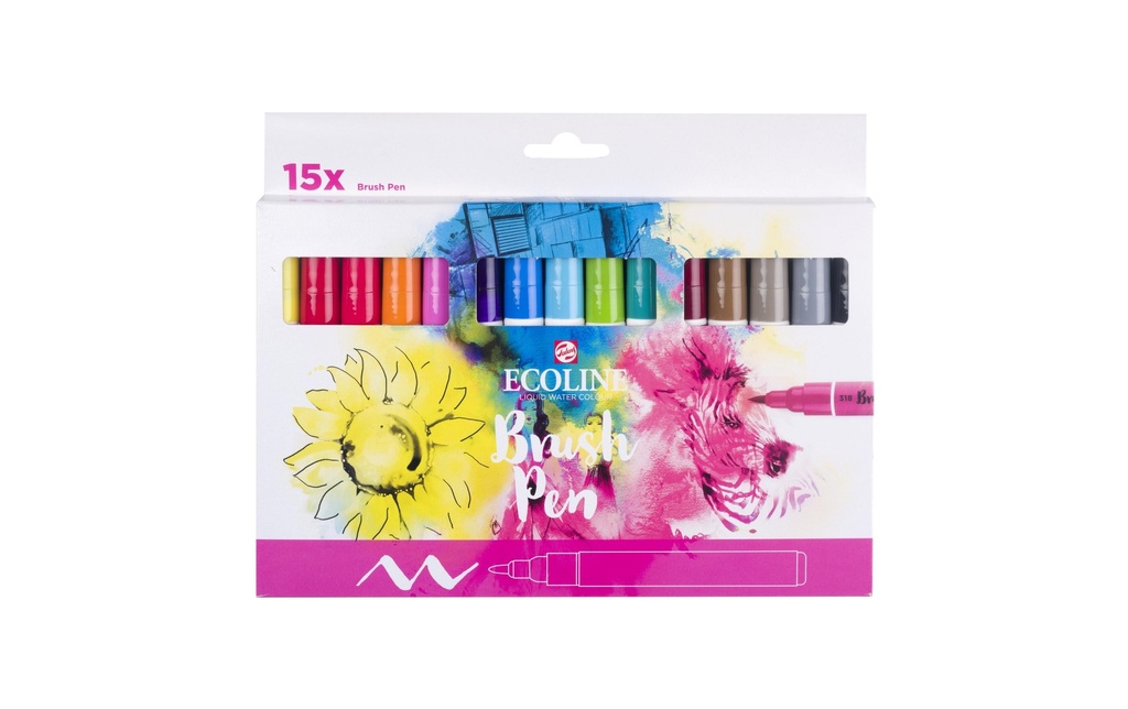 Talens Brushpen Ecoline  Lot de 15