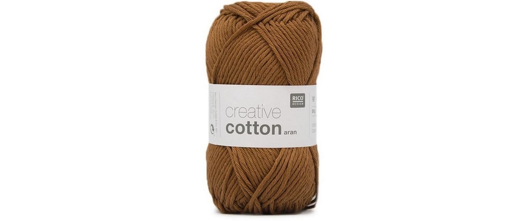 Rico Design Laine Creative Cotton Aran 50 g, cannelle