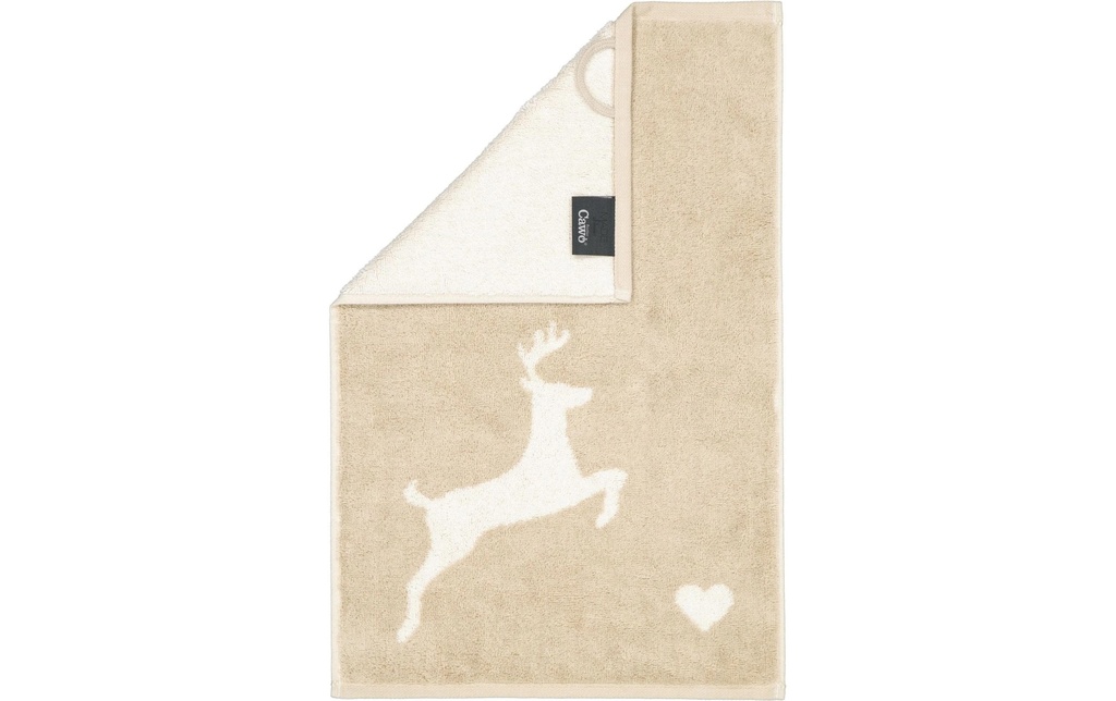 Cawö Serviette pour invité Alpenchic Edition Hirsch 30 x 50 cm, Beige