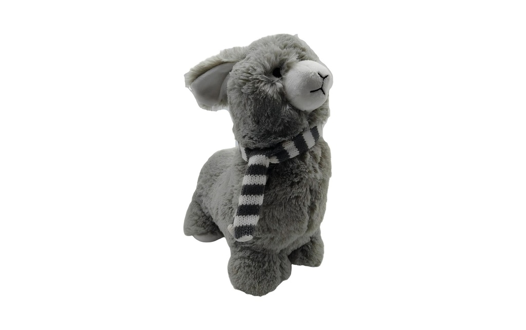 relaxdays Protection de porte Alpaga gris/blanc