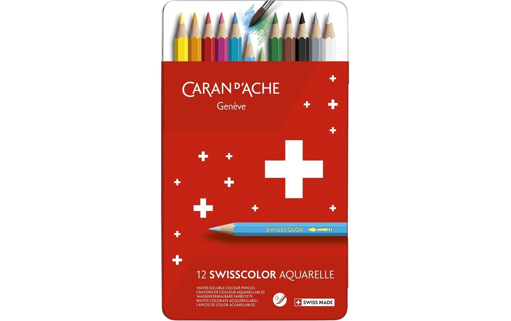 CARAN D'ACHE Crayon coul.solub.à l'eau 12p (12 pces)