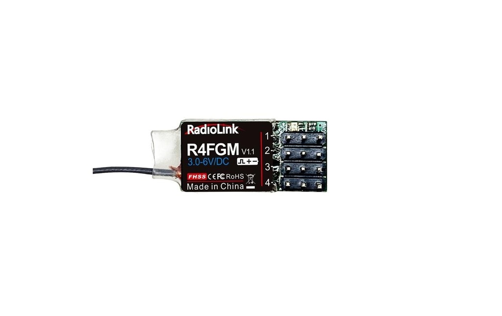 RadioLink Récepteur R4FGM mini avec gyroscope 4 canaux