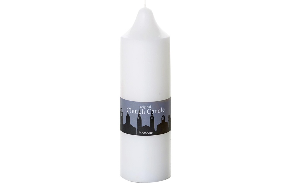 balthasar Church Candle 25 cm x 7.5 cm, Blanc