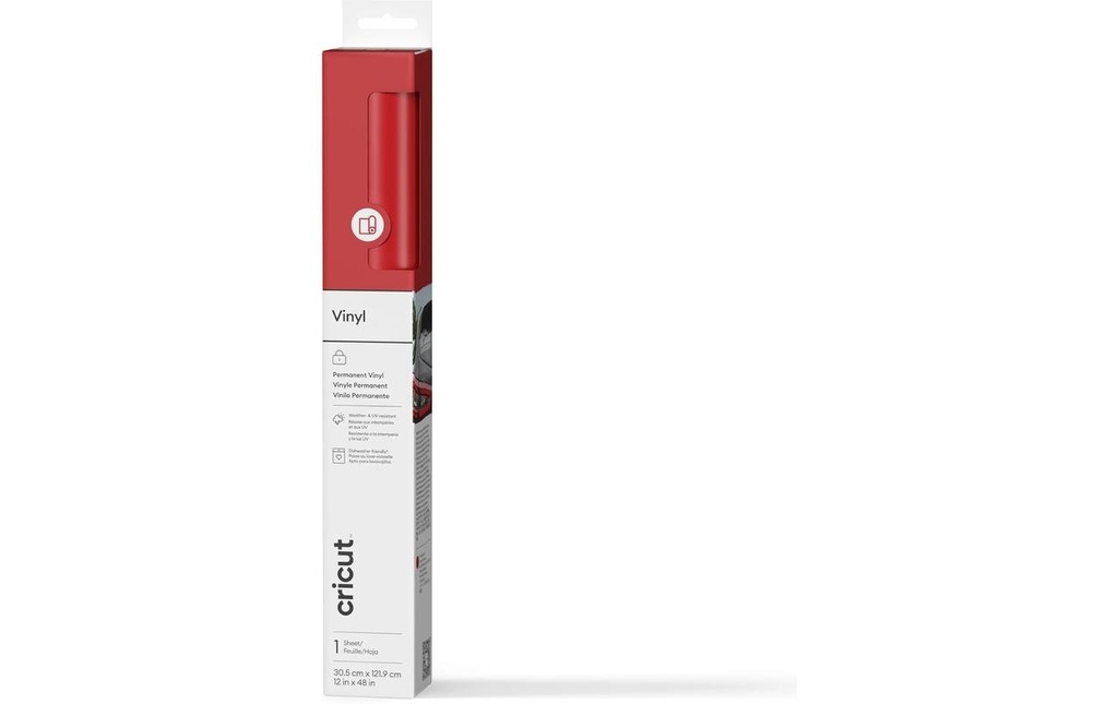 Cricut Film de vinyle Permanent 30.5 x 122 cm, 1 Pièce/s, Rouge