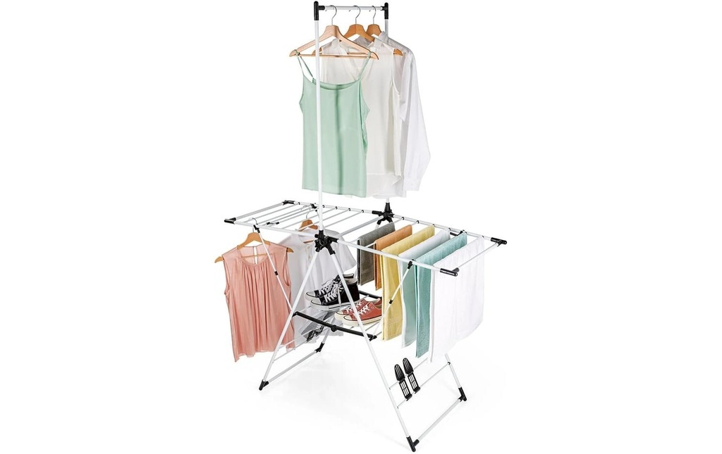 EASYmaxx Séchoir sur pieds avec tringle à vêtements 2 m