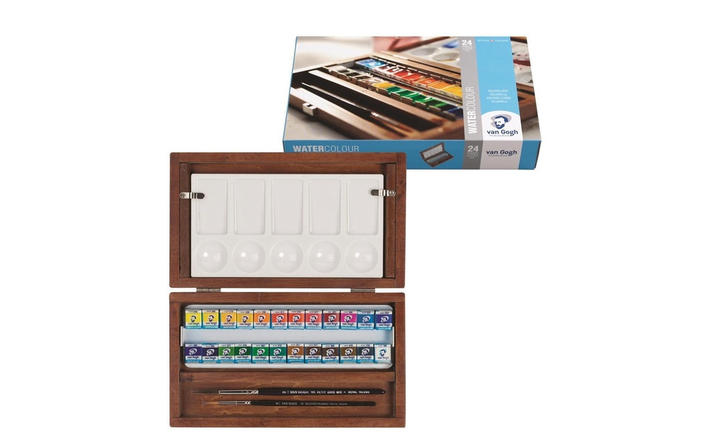 VAN GOGH Set aquarelle box bois 24coul.
