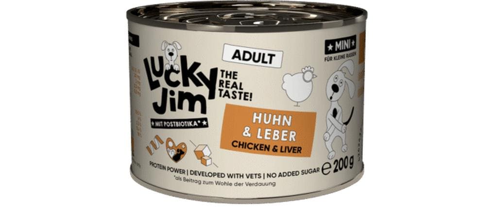 Lucky Jim Alimentation humide Mini Adult poulet et foie 200 g