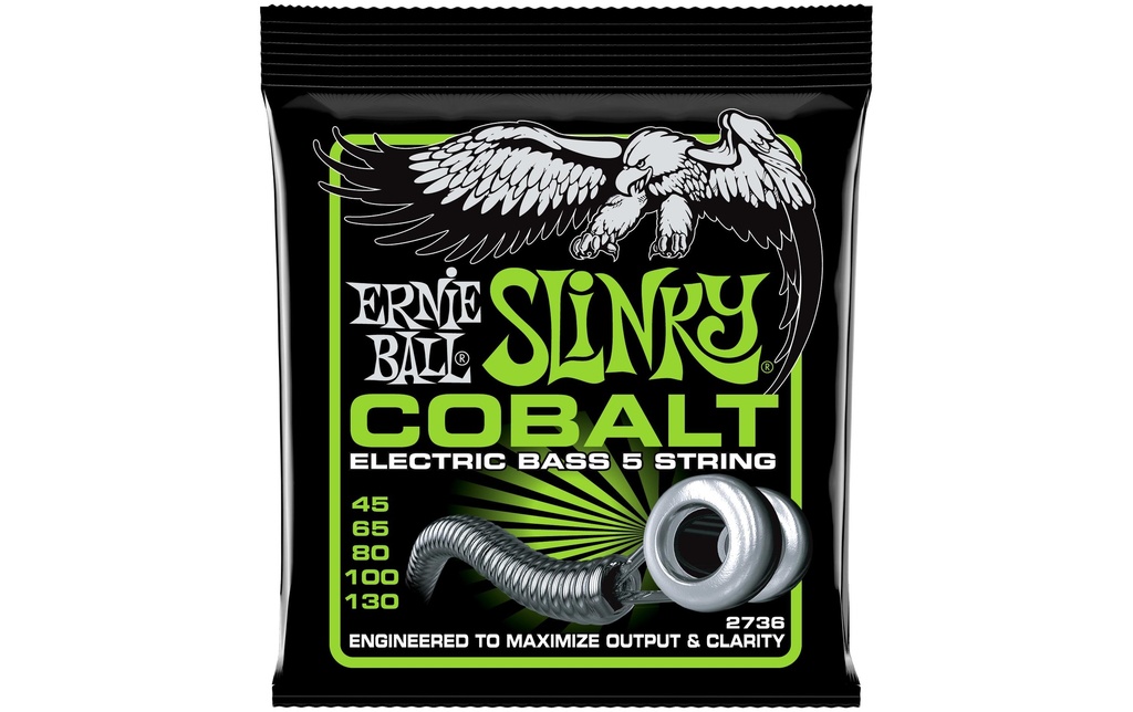 Ernie Ball Cordes de basse 2736 Slinky Cobalt – Regular 45-130