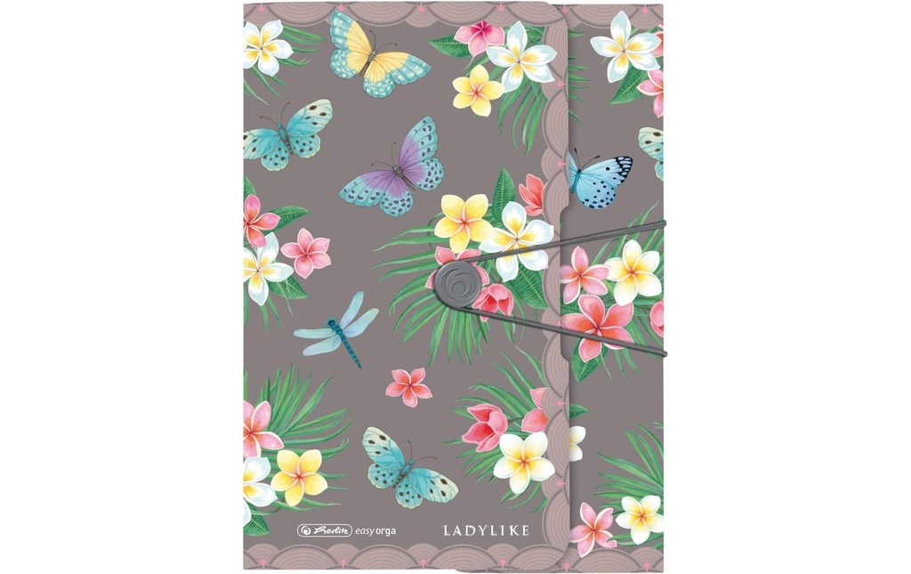 Herlitz Portfolio à ruban élastique Ladylike Butterflies PP, A4
