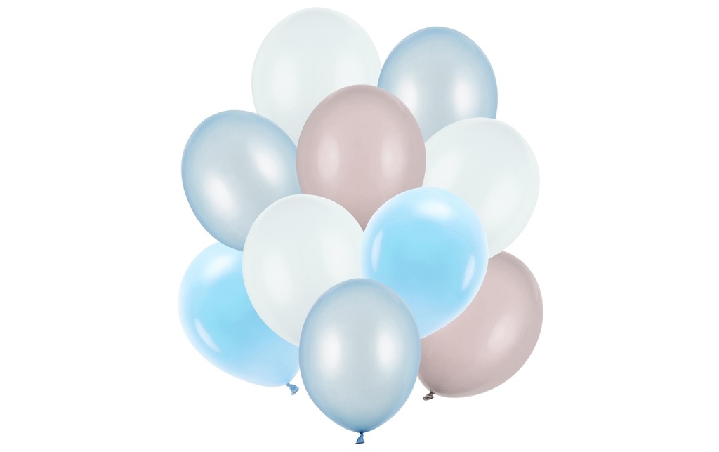 Partydeco Ballon de baudruche Set, Tons bleus,10 pièces