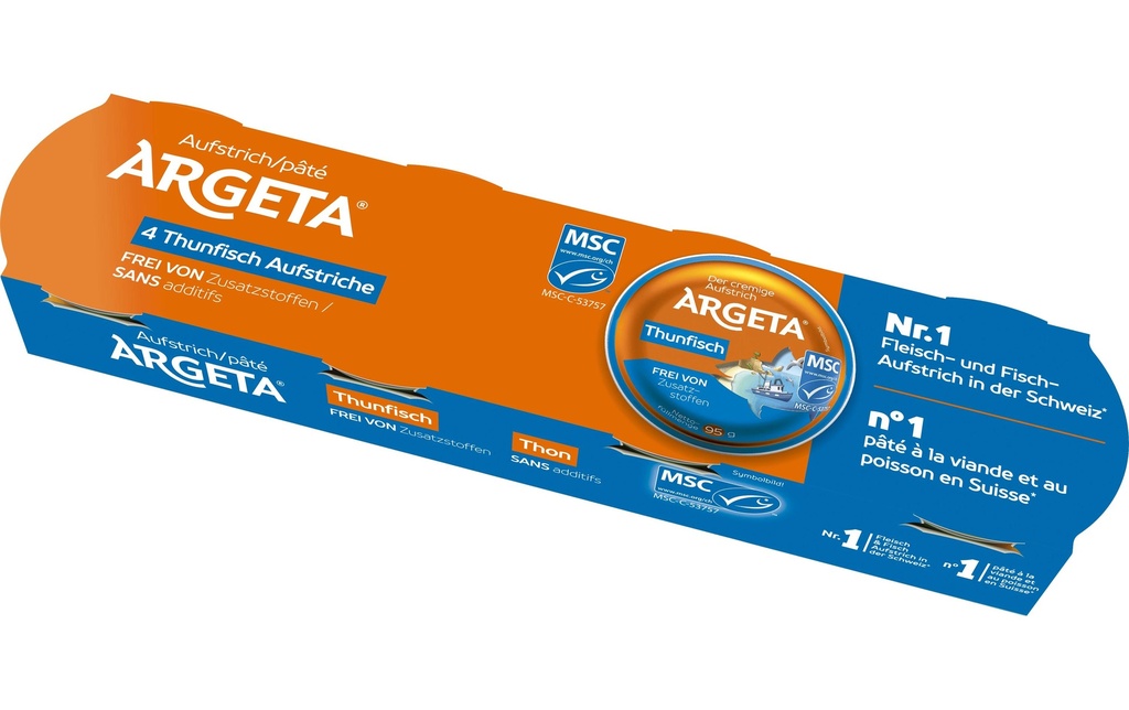 Argeta Pâte à tartiner au thon MSC 4 x 95 g