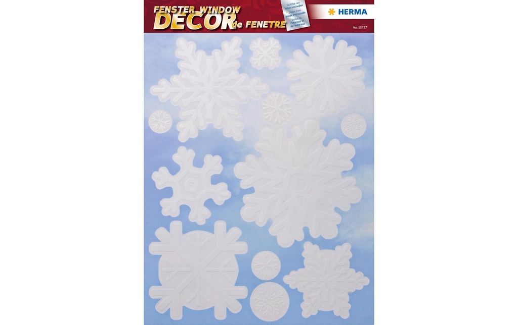 Herma Stickers Autocollants de Noël Flocon de neige 1 feuille / 12 autocollants